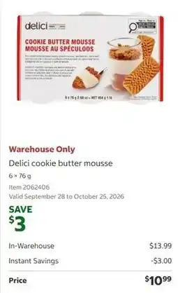 Costco Delici cookie butter mousse offer