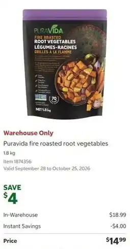 Costco Puravida fire roasted root vegetables offer