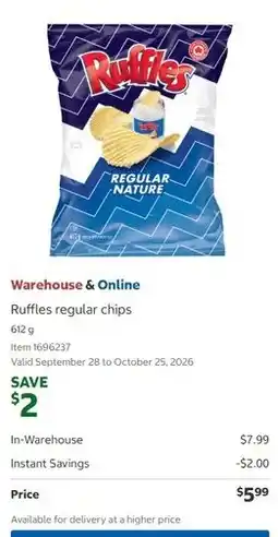 Costco Ruffles regular chips offer