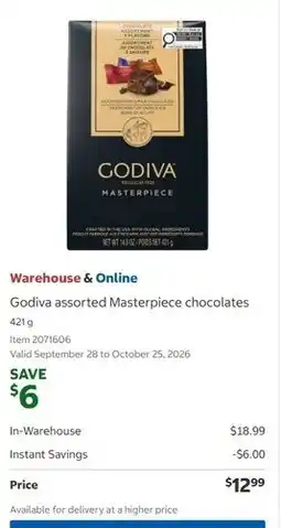Costco Godiva assorted Masterpiece chocolates offer