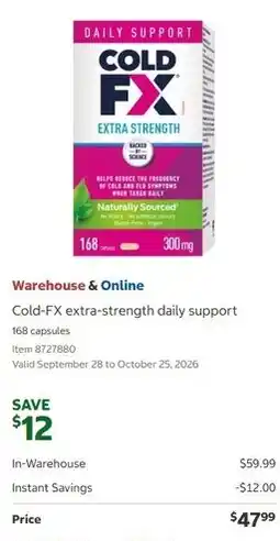 Costco Cold-Fx extra-strength daily support offer