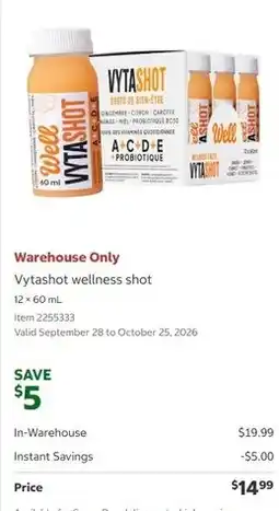 Costco Vytashot wellness shot offer