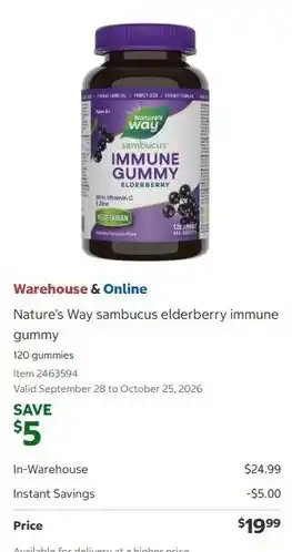 Nature's Way sambucus elderberry immune gummy