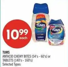 Shoppers Drug Mart Tums antacid chewy bites offer