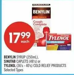 Shoppers Drug Mart Benylin Sinutab Tylenol cold relief products offer