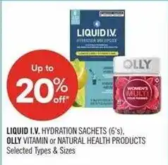 Shoppers Drug Mart Liquid I.V. hydration sachets offer