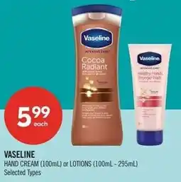 Shoppers Drug Mart Vaseline hand cream or lotions offer