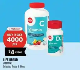 Shoppers Drug Mart Life brand vitamins offer