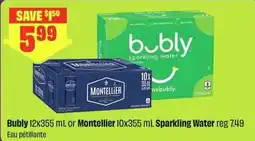 FreshCo Bubly sparkling water or Montellier sparkling water offer