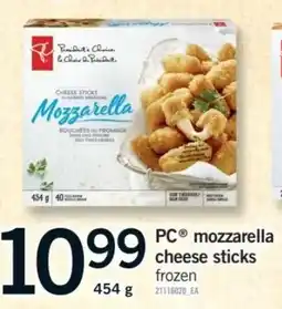 Fortinos PC mozzarella cheese sticks offer