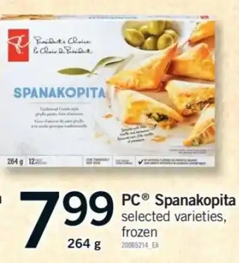 Fortinos PC Spanakopita offer