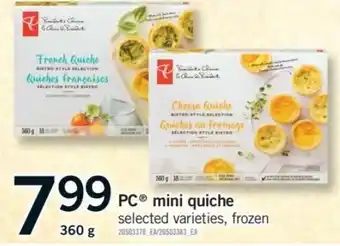 Fortinos PC mini quiche offer