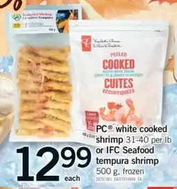 Fortinos PC white cooked shrimp offer
