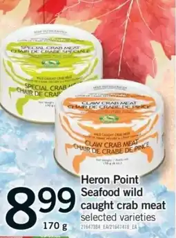 Fortinos Heron Point seafood wild caught crab meat offer