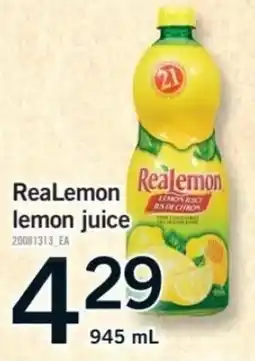 Fortinos Realemon lemon juice offer