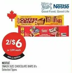 Shoppers Drug Mart Nestle snack size chocolate bars offer
