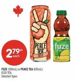Shoppers Drug Mart Fuze or Peace Tea Iced Tea offer