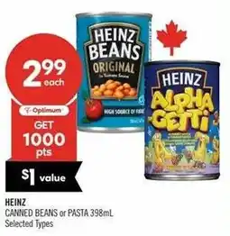 Shoppers Drug Mart Heinz canned beans or pasta offer