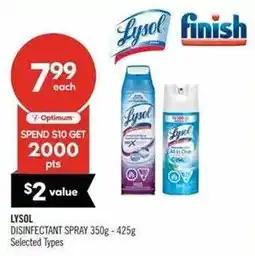 Shoppers Drug Mart Lysol disinfectant spray offer