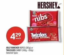 Shoppers Drug Mart Hershey jolly rancher ropes or twizzlers candy offer