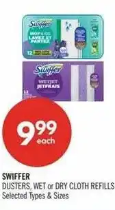 Shoppers Drug Mart Swiffer dusters, wet or dry cloth refills offer