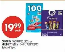 Shoppers Drug Mart Cadbury favourites (90's) or hershey's (90's - 100's) fun treats offer