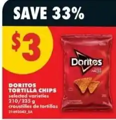 No Frills Doritos tortilla chips selected varieties offer
