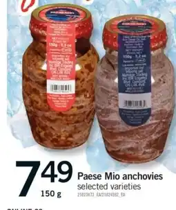 Fortinos Paese Mio anchovies selected varieties offer