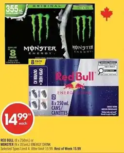 Shoppers Drug Mart Red Bull or Monster energy drink offer