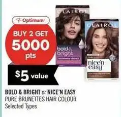 Shoppers Drug Mart Optimum bold & bright or nice'n easy pure brunettes hair colour offer