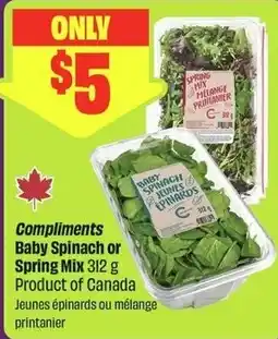 FreshCo Compliments baby spinach or spring mix offer