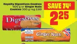 FreshCo Royalty Digestives Cookies or Ginger Nuts offer
