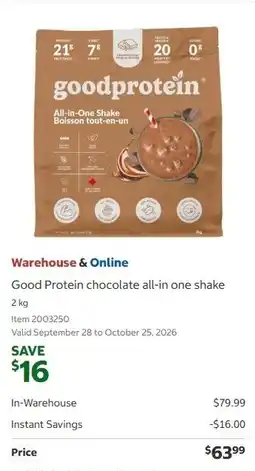 Costco Good Protein chocolate all-in one shake offer
