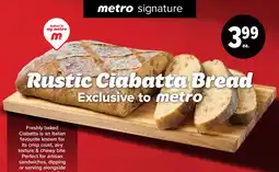 Metro Metro signature Rustic Ciabatta Bread offer