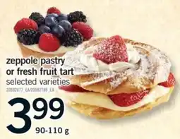 Fortinos zeppole pastry or fresh fruit tart offer