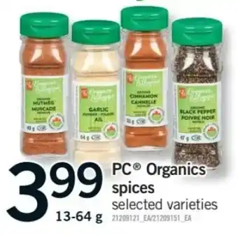 Fortinos PC Organics spices offer