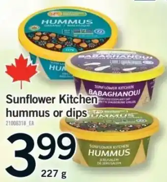 Fortinos Sunflower Kitchen hummus or dips offer