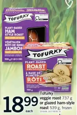 Fortinos Tofurky veggie roast or glazed ham-style roast offer
