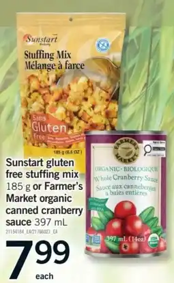 Fortinos Sunstart gluten free stuffing mix offer