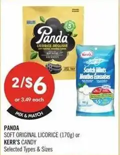 Shoppers Drug Mart Panda soft original licorice or Kerr's candy offer