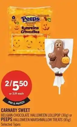 Shoppers Drug Mart Carnaby Sweet Belgian Chocolate Halloween Lollipop offer