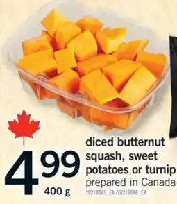 Fortinos diced butternut squash, sweet potatoes or turnip offer