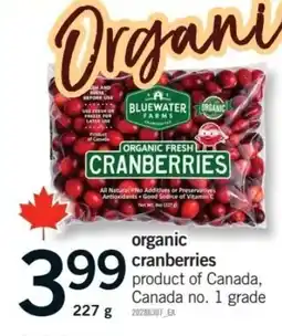 Fortinos bluewater farms organic fresh cranberries offer