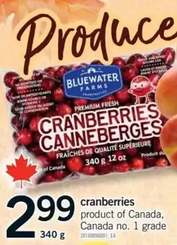 Fortinos bluewater farms cranberries offer