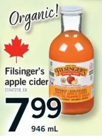 Fortinos Filsinger's apple cider offer