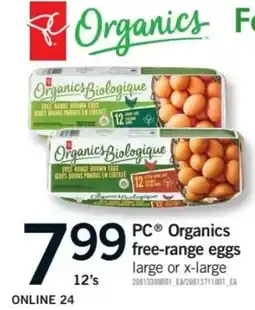 Fortinos PC Organics free-range eggs offer