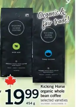 Fortinos Kicking Horse organic whole bean coffee offer