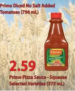 Fortinos Primo pizza sauce - squeeze offer