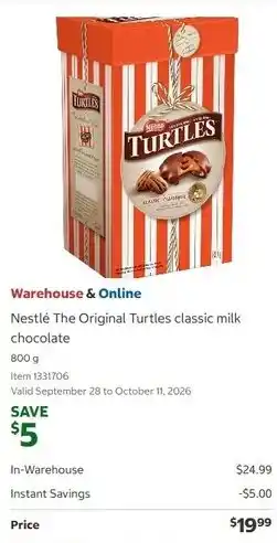 Costco Nestlé The Original Turtles classic milk chocolate offer