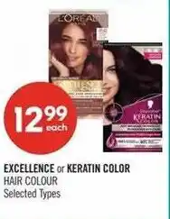 Shoppers Drug Mart L'oreal excellence or keratin color hair colour offer